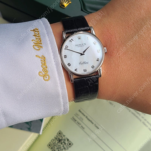 [정품] 롤렉스 셀리니 셀리니 자개 아라빅 다이얼 18K 화이트골드 금통 남성용 (Rolex Cellini MOP 18K Solid White Gold)