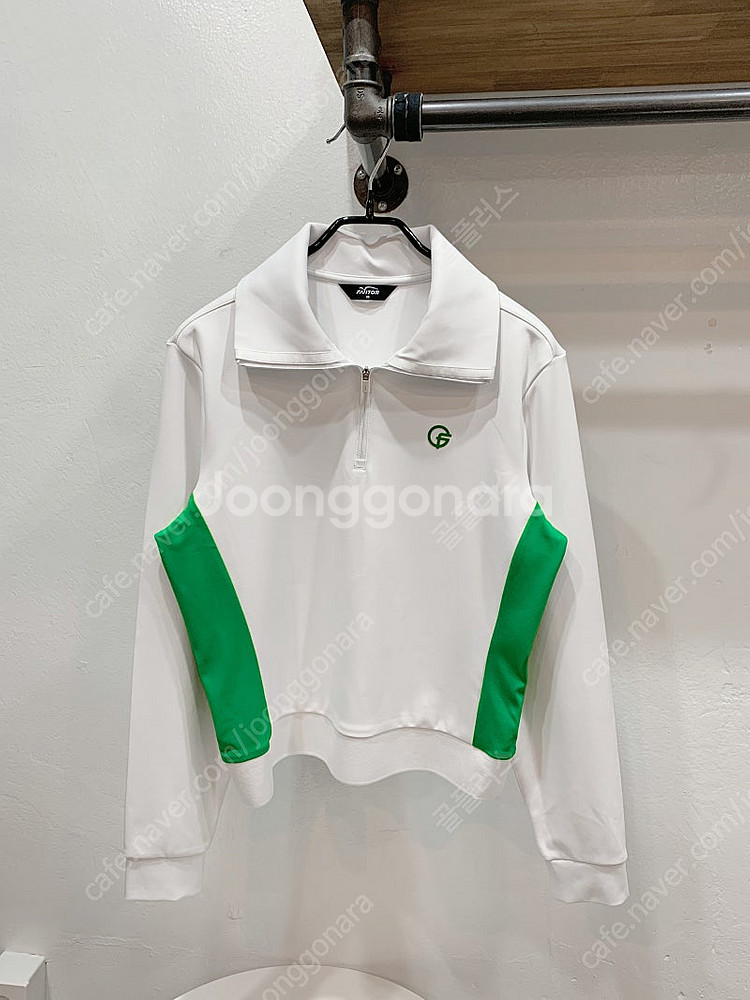 (66) 팬텀 화이트(그린)배색 와이어 골프 카라넥 반...--0