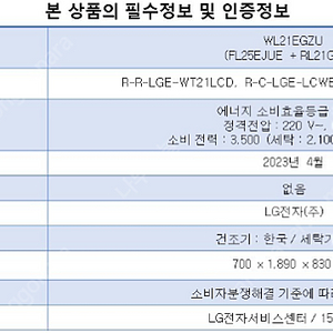 (새상품) LG 워시타워 WL21EGZU 세탁25KG+건조21KG 새아파트 조합원가전 저렴하게 판매합니다.