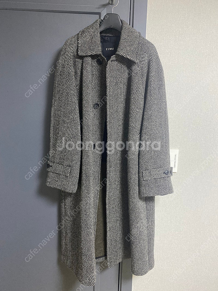 타임옴므 22FW 헤링본 발마칸코트 95사이즈--0