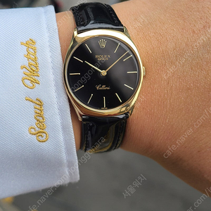 [정품] 롤렉스 점보 셀리니 타원형 블랙 18K 금통 클래식 빈티지 (Rolex Jumbo Cellini Oval Gold 18K YG)