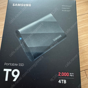 삼성 외장 SSD T9 4TB 정품 USB3.2 Gen2 (MU-PG4T0B) 미개봉 신품