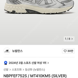 뉴발란스(MT410) 280사이즈(실버)