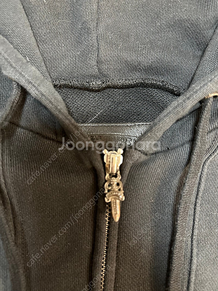 크롬하츠 롤링스톤즈 후드 집업 블랙 중고--2