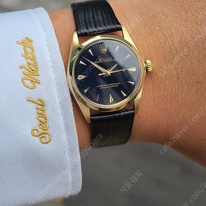 [정품] 롤렉스 오이스터퍼페추얼 블랙 14K 금통 소드핸즈 31 (Rolex Oyster Perpetual Black Dial Sword Hands 14K Midsize)