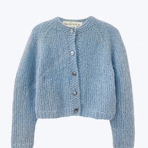 VIA PLAIN 비아플레인 비아 샐리 핸드메이드 니트 가디건 VIA SALLY HANDMADE KNIT CARDIGAN (SKYBLUE)