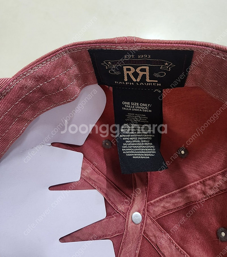 RRL 더블알엘 윙로고 볼캡 핑크--3