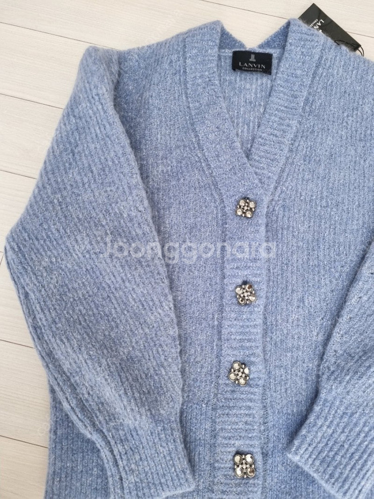 랑방 크리스탈 버튼 니트 가디건--6