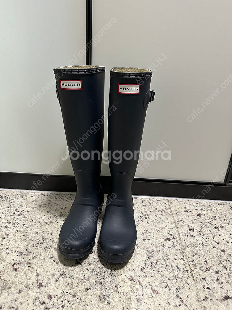 헌터 레인부츠 톨 무광 네이비--1