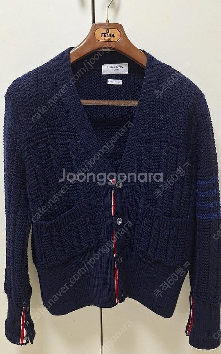 톰브라운 정품아란 케이블 가디건--0