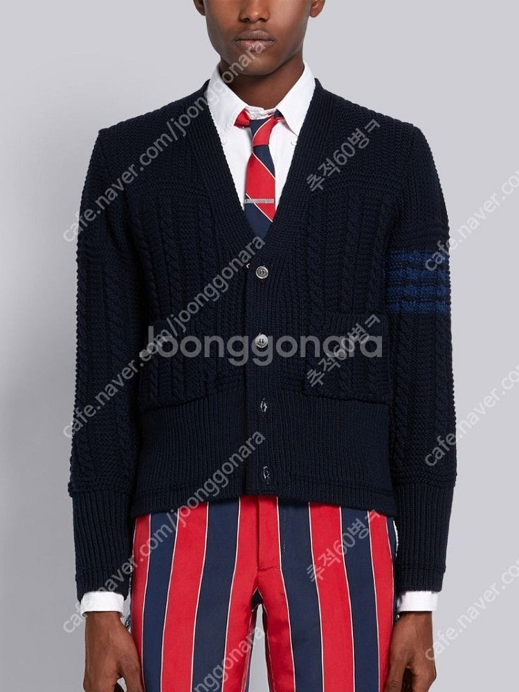 톰브라운 정품아란 케이블 가디건--5