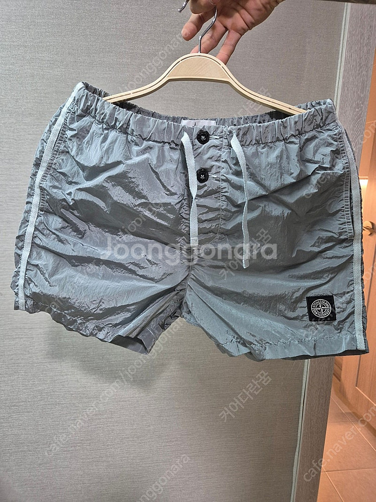 스톤아일랜드 나일론 메탈 스윔팬츠 라이트그레이 S--0