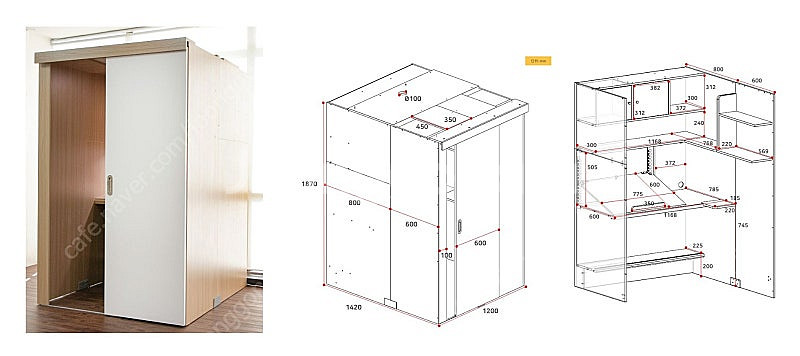 아이디어스터디 1인 독서실책상 슬라이딩도어 슐레이먼오크--3