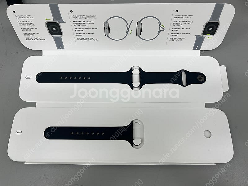 애플워치 정품 스포츠 밴드 스트랩 블랙 44/45mm--0
