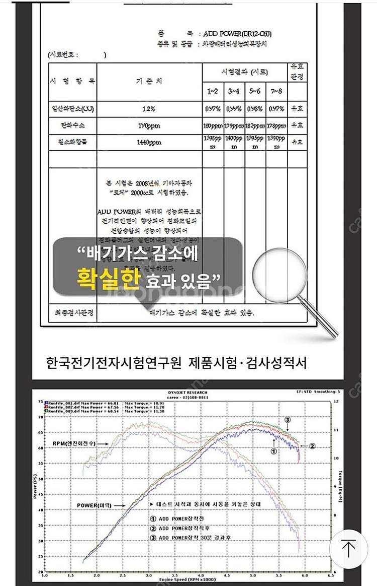 자동차 연비개선 출력강화 매연감소 애드파워--3