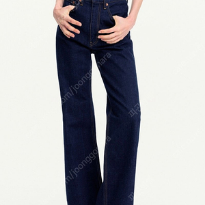 포유온 와이드플레어데님 로우블루 Wide flared denim RAW BLUE (34 size)