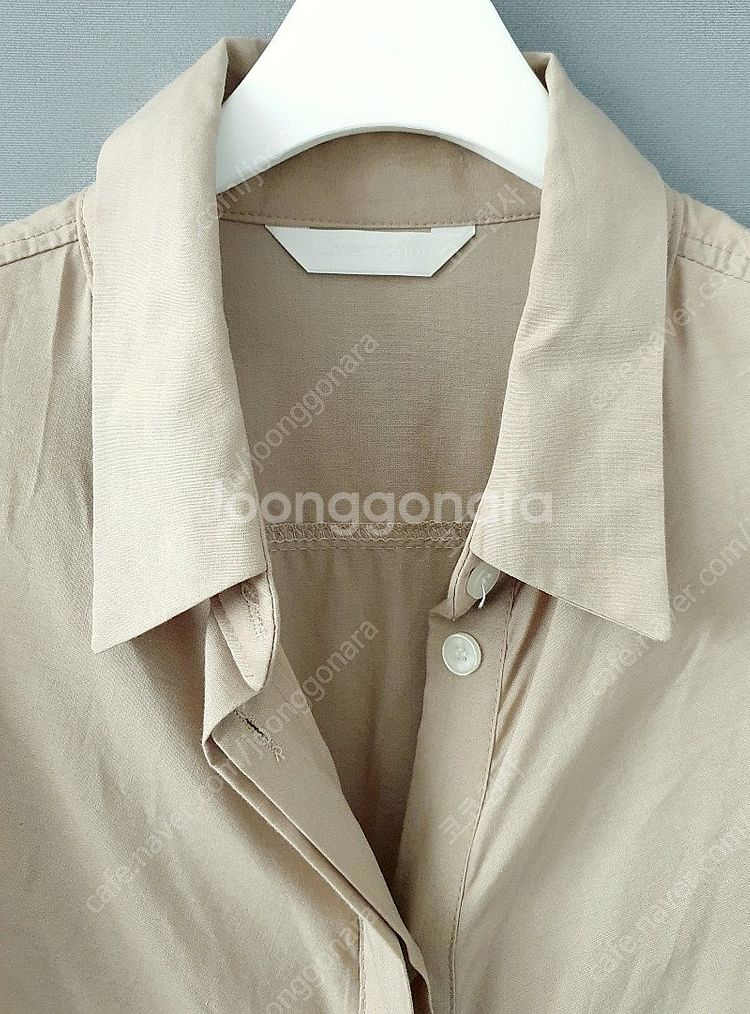 수입브랜드 롱셔츠원피스 밑단언발 드레이핑 리본벨티드 슬...--7