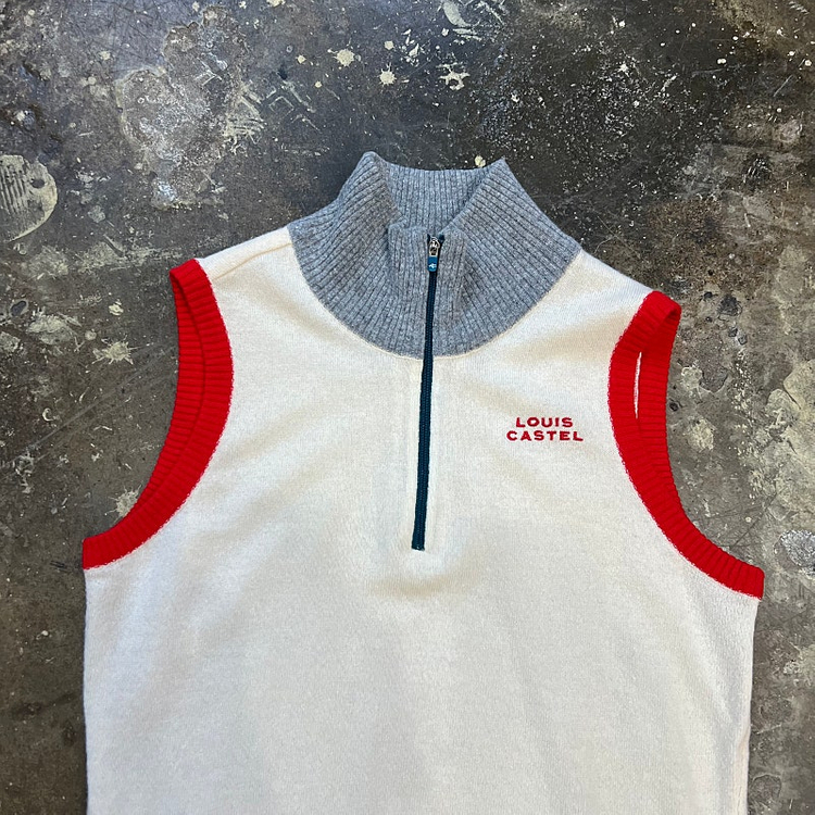 90) 루이까스텔 골프 하프 집업 니트 조끼 여성 골프웨어 골프 의류--1