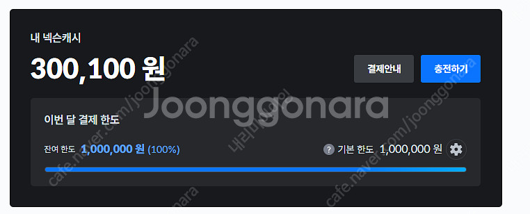 넥슨캐시 30만원 (충전 됐음) 선물식으로 팝니다--0