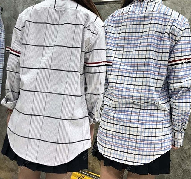 톰브라운 암밴드 남여공용 체크 셔츠 남방 2칼라--2