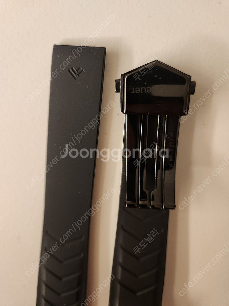 22mm 블랙 러버 스트랩 태그호이어 호환 디버클--1