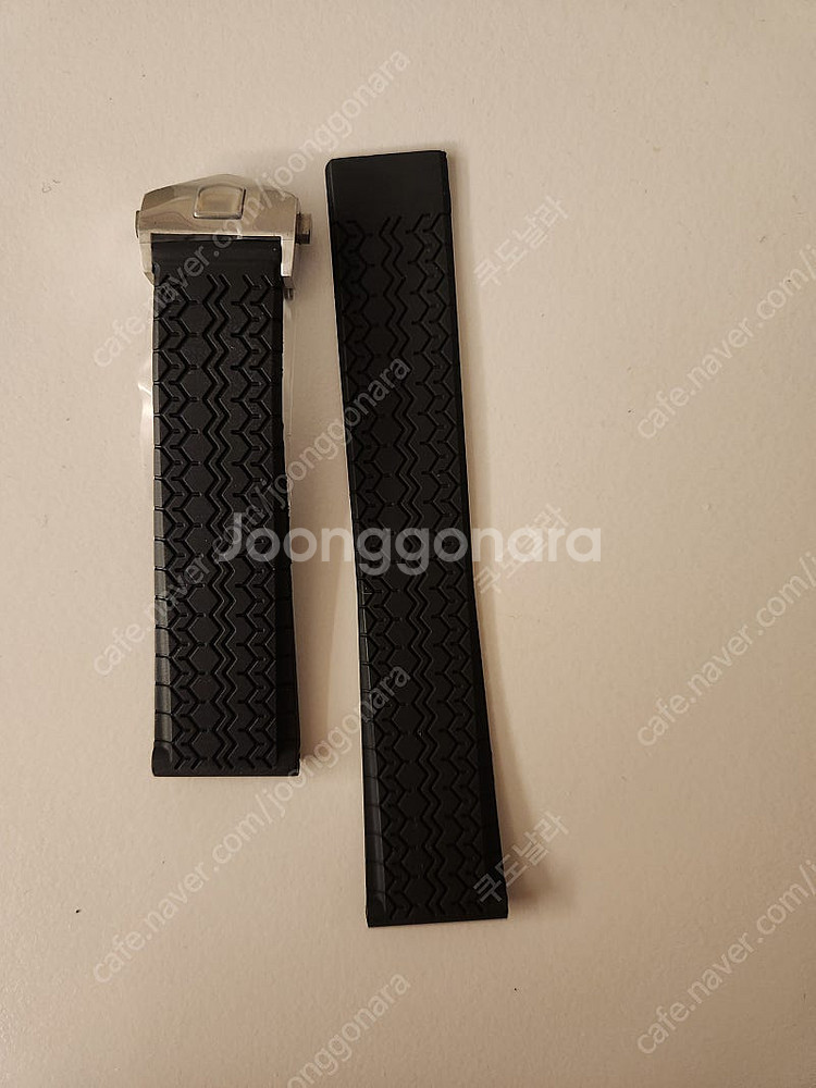22mm 블랙 러버 스트랩 태그호이어 호환 디버클--3