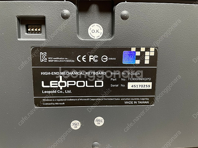 레오폴드 FC900R PD 그라파이트 화이트 풀배열 기계식 유선 키보드 갈축 포항 직거래 또는 택배 판매--5
