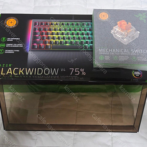 razer 레이저 블랙위도우v4 75% as교환 새제품 + 오렌지축 여분 번들 + 갤럭시팩토리 키보드루프