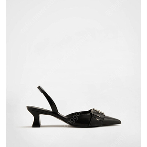 KHIHO - POINTED BUCKLE SLINGBACK - BLACK 235 팔아요