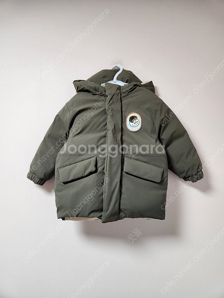 100사이즈(아동용) 뉴발란스 카키색 눈싸람무늬 양면 ...--6