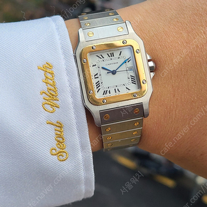 [정품] 까르띠에 산토스 까레 18K 콤비 LM 라지 오토메틱 (Cartier Santos Carree Large LM Automatic)