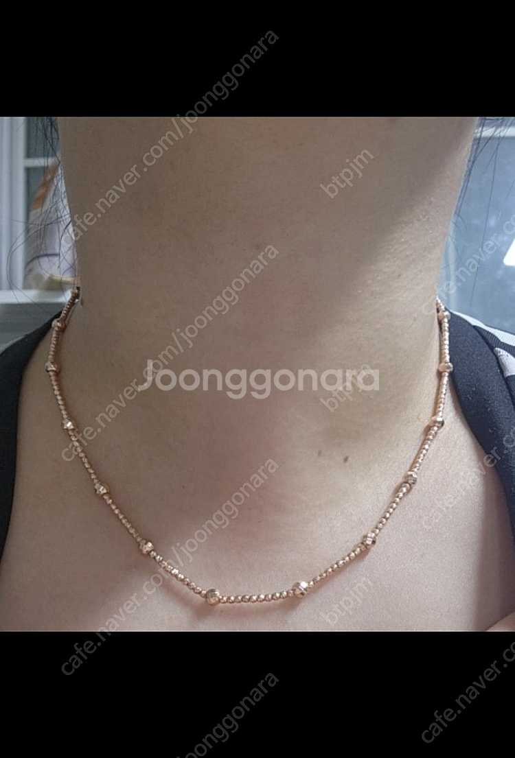 14k 커팅 볼 목걸이--0