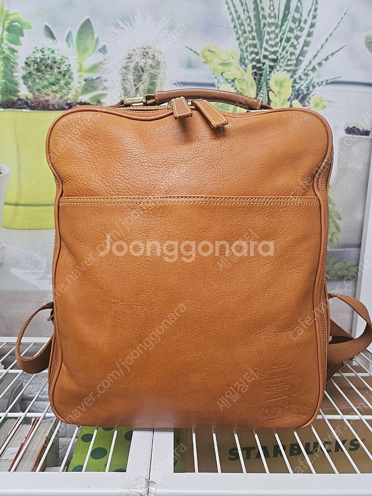 몽삭백팩 브라운 미디움 천연소가죽 데일리 백팩 BC82--0