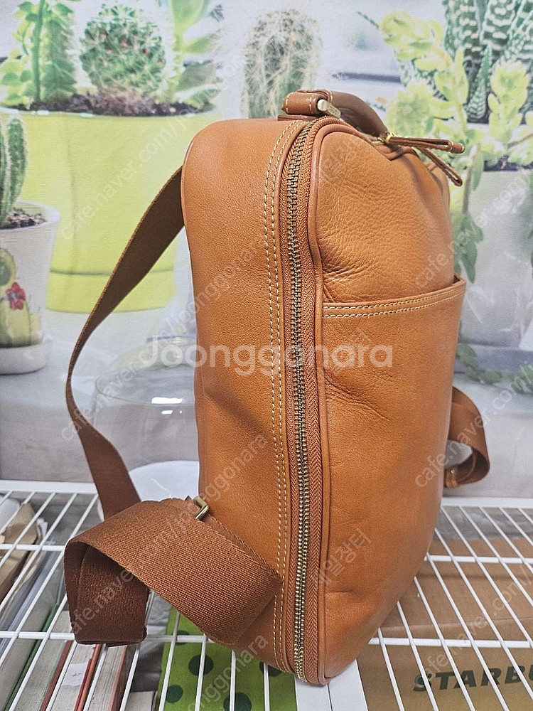 몽삭백팩 브라운 미디움 천연소가죽 데일리 백팩 BC82--2