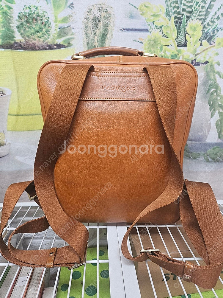 몽삭백팩 브라운 미디움 천연소가죽 데일리 백팩 BC82--3