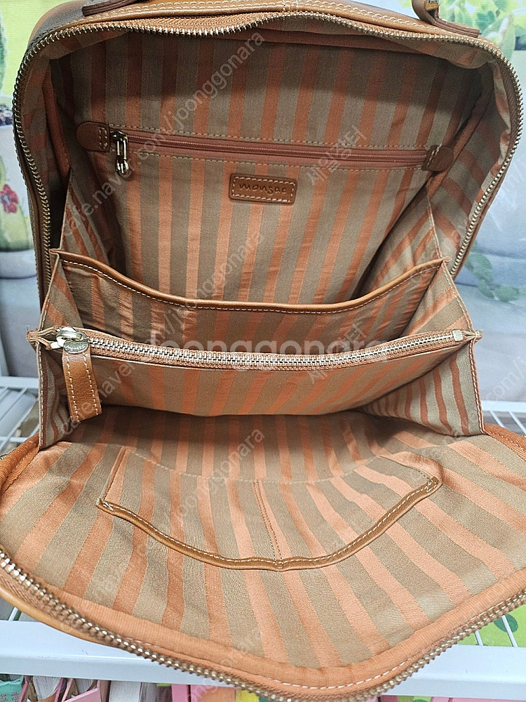 몽삭백팩 브라운 미디움 천연소가죽 데일리 백팩 BC82--7