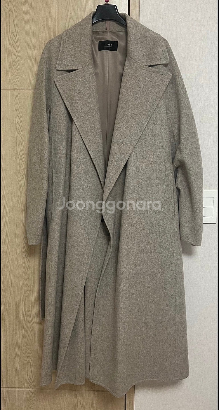 한섬 타임 백플랩 캐시미어 코트 82사이즈--5
