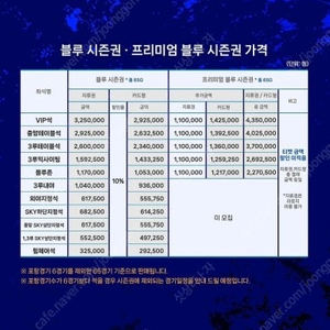 시즌같이 관람하실분 삼성라이온즈 3루 테이블 시즌권 2자리 양도합니다