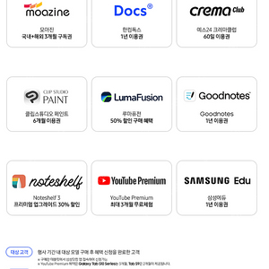 갤럭시탭 구매혜택 이용권 팝니다