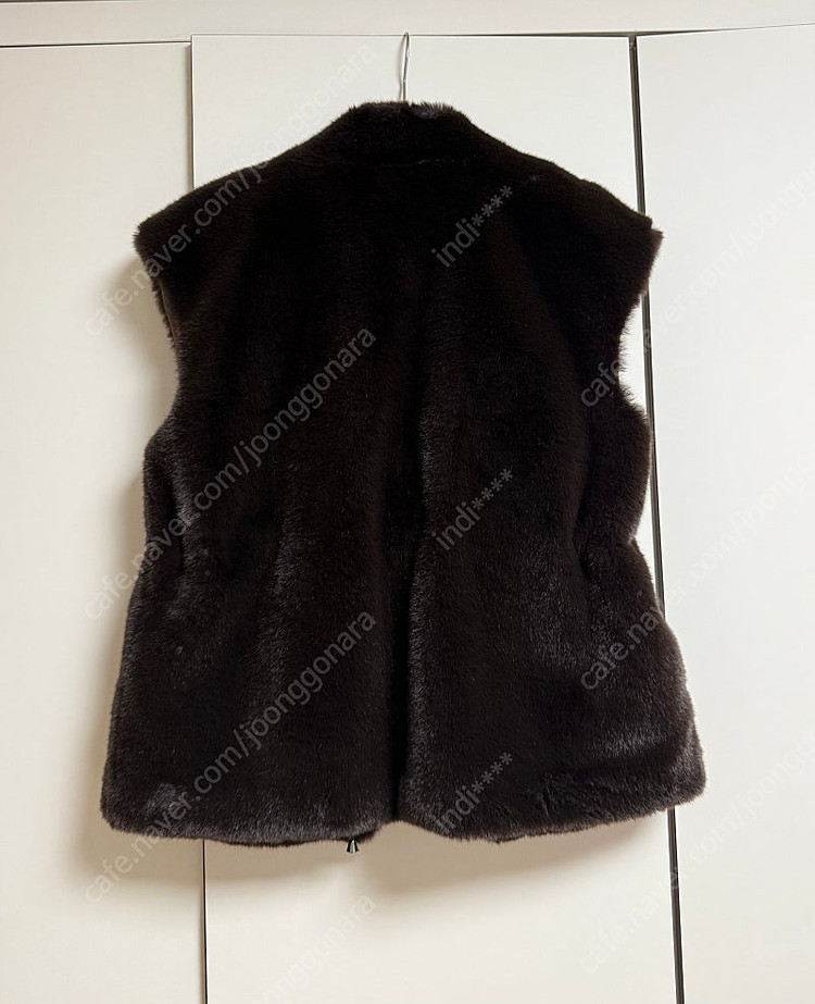 홍메리 드멜 페이크퍼 조끼 마호가니 브라운 거의 새거--1