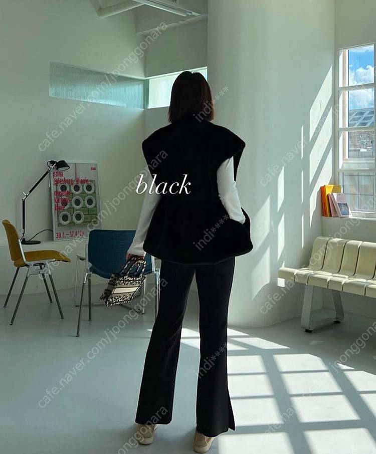 홍메리 드멜 페이크퍼 조끼 마호가니 브라운 거의 새거--4