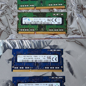 노트북용 삼성 및 하이닉스 DDR3 RAM 4GB 판매합니다.