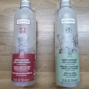 루센스 바이탈라이징 에너지 샴푸 250ml, 루센스 리프레슁 스칼프 샴푸 250ml 미개봉 새제품 아주 싸게 팝니다. 약산성 샴푸, 두피 모근 강화, 지성 두피 모발.