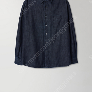 인더로우 데님 셔츠 블루블랙 3사이즈 (WASHED DENIM SHIRT - BLUE BLACK)