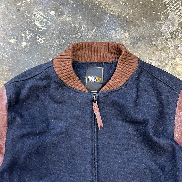 L) 트웰라이브 카우레더 바시티자켓 소가죽 스타디움자켓 야구점퍼 아메카지 이미지