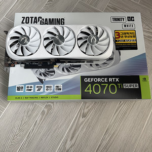 ZOTAC GAMING 지포스 RTX 4070 Ti SUPER Trinity OC D6X 16GB White