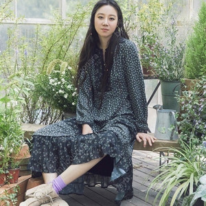 21년 써스데이아일랜드 기모 플라워 공효진 롱원피스