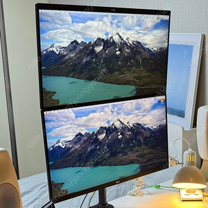 LG 모니터 27ul850 2대 + 모니터 거치대