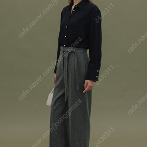 ROWE 로웨 Belted straight wool Pants_Melange grey 벨티드 스트레이트 울팬츠 멜란지그레이 스몰 판매