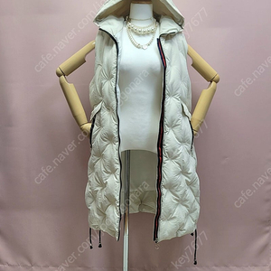 1.컬러라인 패딩 후드 롱베스트 2